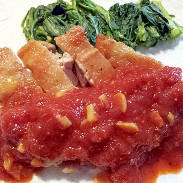 鶏もも肉のガーリックトマトソース レシピ 作り方 By みんなのばなな 楽天レシピ 鶏もも肉のガーリックトマトソース レシピ 作り方 By みんなのばなな 楽天レシピ